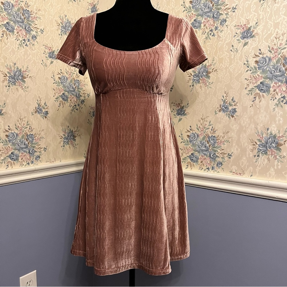 Loveriche Gigi Velvet Mauve Pink Dress, Size S, NWT